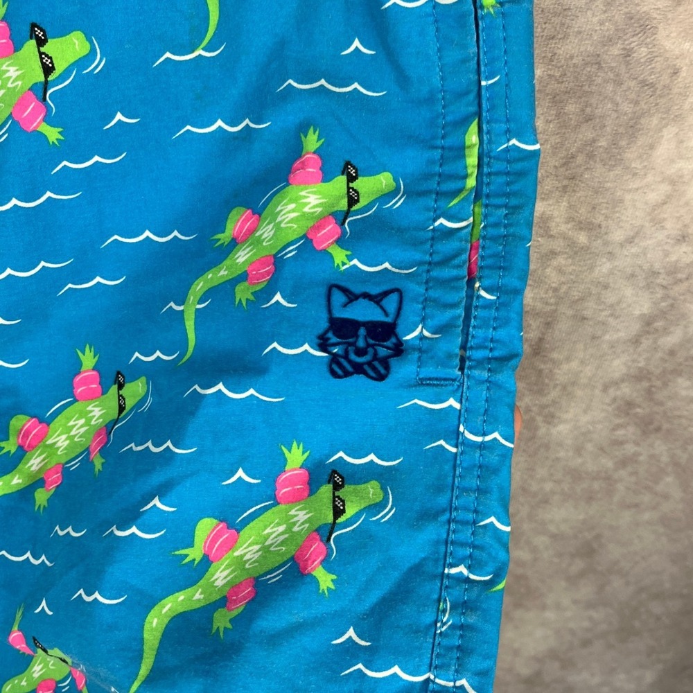 Y2K Party‎ Pants Mens Swim Trunks Alligator Print Swim Shorts Medium - Picture 2 of 6